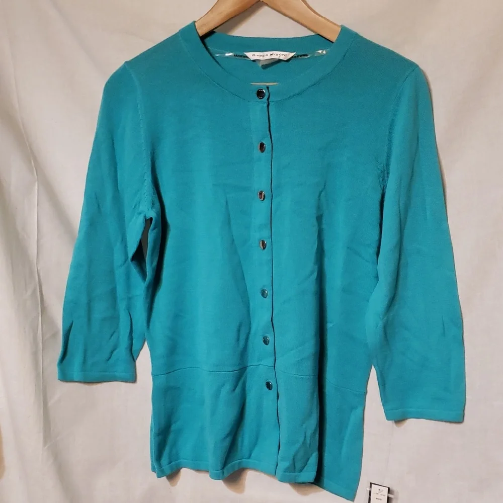 Bianca Nygard Turquoise Women's Cardigan Sweater - Picture 1 of 9